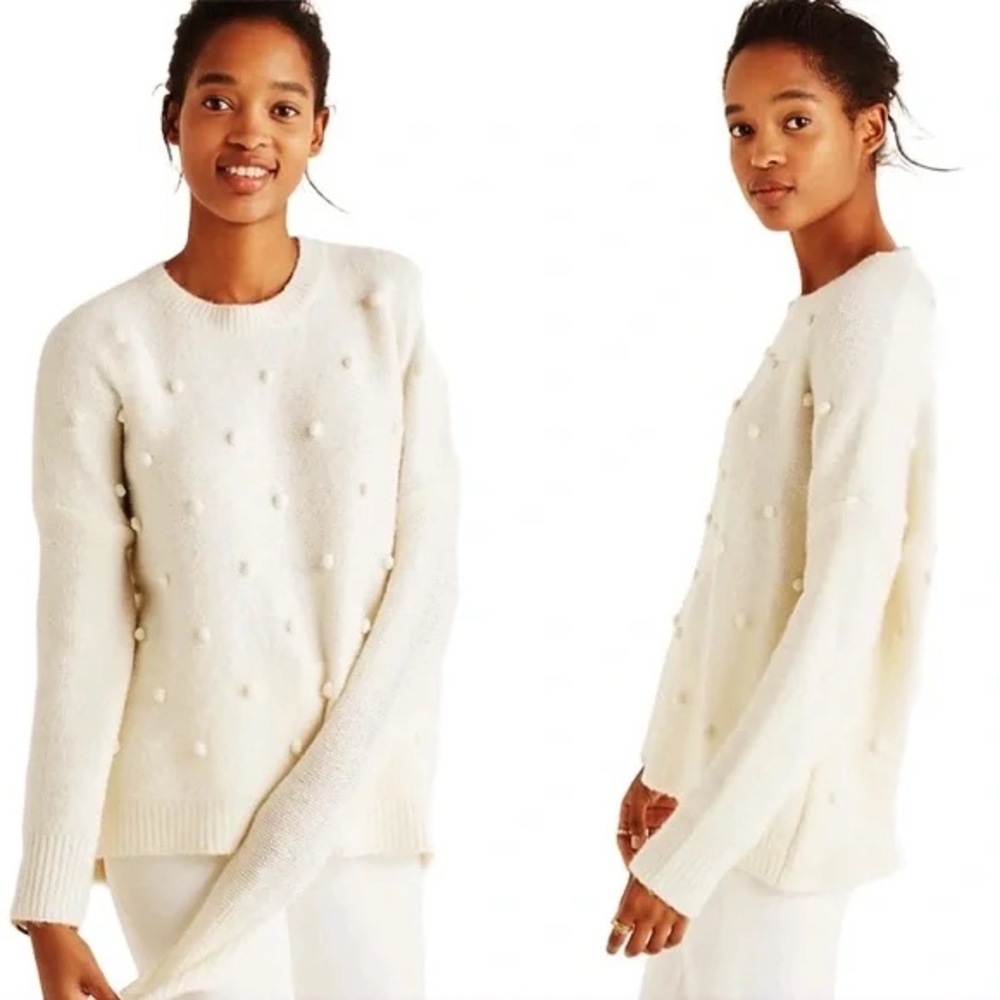 Madewell Bobble Pullover Sweater Ivory